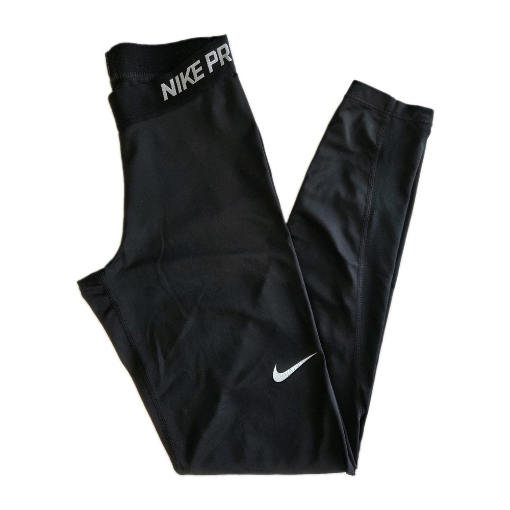 Nike Pro Leggings Women's Small Black Dri-Fit High-Rise Full Length Athletic